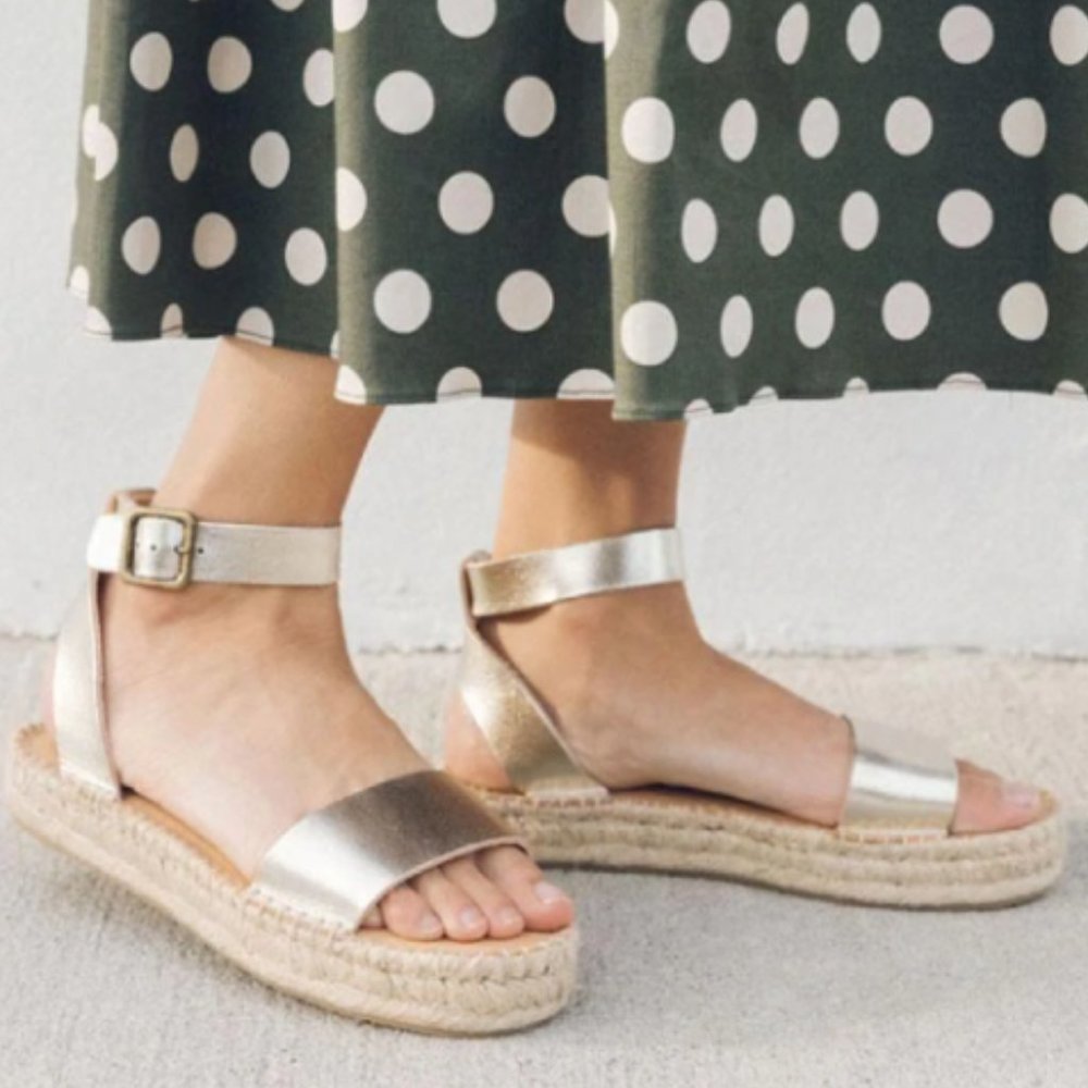 Soludos Gold Metallic Sandals